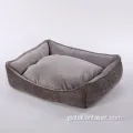 Promotional Pet Bed Super Soft Fabric Removable Cover Bolster Dog Bed Factory